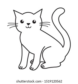 Cat line icon, outline vector sign, linear style pictogram isolated on white. Symbol, logo illustration. Editable stroke