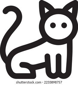 Icono de línea de gato, signo de vector de contorno, pictograma de estilo lineal aislado en blanco. Símbolo, ilustración del logotipo.