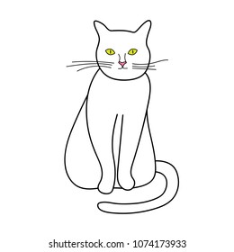 Cat line icon vector illustration on white background