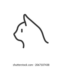 Cat line icon. Web symbol for web and apps. Sign design in outline style. Cat stroke object.