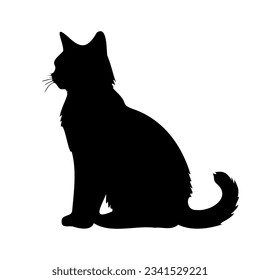 Cat line icon. Wool, tail, whiskers, kittens, claws, milk, purring, house, animal. Black vector icons on a white background for Business