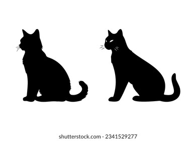 Cat line icon. Wool, tail, whiskers, kittens, claws, milk, purring, house, animal. Black vector icons on a white background for Business