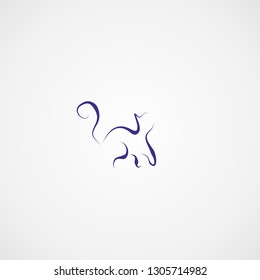 cat line illustration vector design