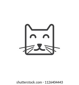 Cat Line Logo Design Template Stock Vector (Royalty Free) 1126404443 ...