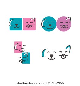 cat line outline monoline logo hipster retro vintage label vector icon illustration