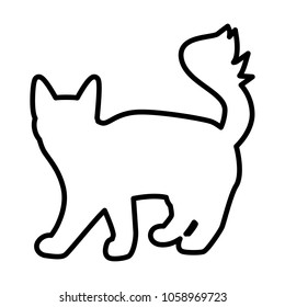 Cat line simple icon
