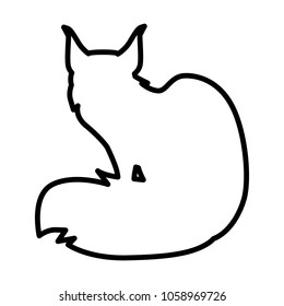 Cat line simple icon