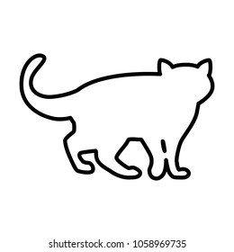 Cat line simple icon