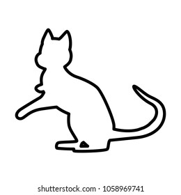 Cat line simple icon