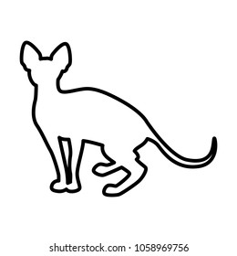 Cat line simple icon