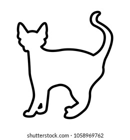 Cat line simple icon