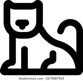 cat line style icon design