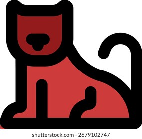 Diseño de icono de estilo de línea de gato