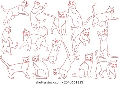 Cat line vector illustration. suitable for graphic design materials. coloring book. Animal illustrations for children's books.
