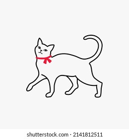 Cat line vector symbol design