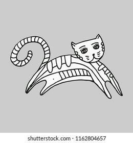 cat line white