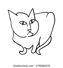 Katzenlineal, schwarz-weiß, einzelne Skizze