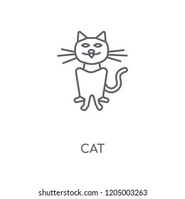 Cat linear icon. Cat concept stroke symbol design. Thin graphic elements vector illustration, outline pattern on a white background, eps 10.