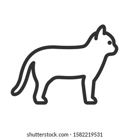 cat, linear icon. Editable stroke