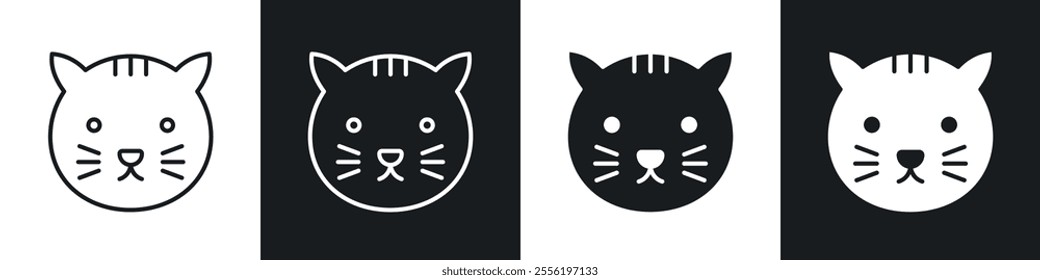 Cat linear icon set for app, and web design.