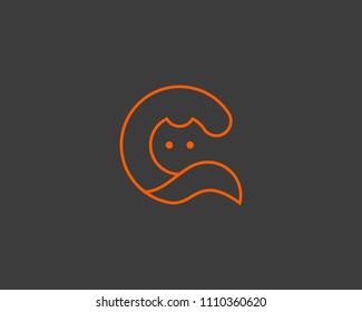 Cat linear logo design. Pet vector logotype