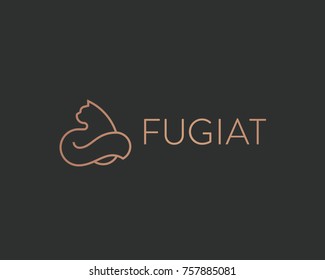 Cat Linear Logo Design. Pet Vector Logotype