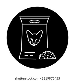 Cat litter black line icon. Pictogram for web page, mobile app, promo.