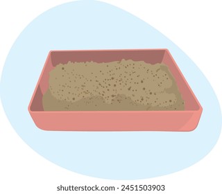 Caja de arena para gatos	- arena limpia