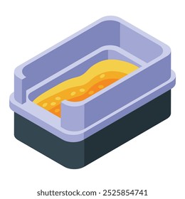 Caja de arena para gatos que contiene arena, proporcionando un espacio designado para que los gatos se alivien
