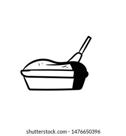 cat litter box doodle hand draw icon vector 