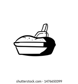 cat litter box doodle hand draw icon vector 