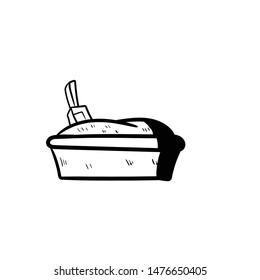 cat litter box doodle hand draw icon vector 