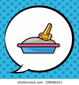cat litter box doodle, speech bubble