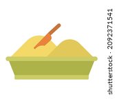 cat litter box flat clipart vector illustration