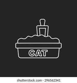 Cat Litter Box Line Icon