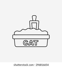 Cat Litter Box Line Icon