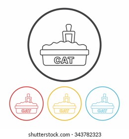 cat litter box line icon