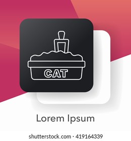 cat litter box line icon