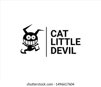 Cat Little Devil Vector Illustration