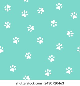 Cat little paws seamless pattern