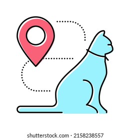 cat location information color icon vector. cat location information sign. isolated symbol illustration