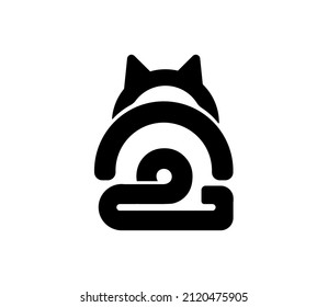 GATO LOGO ABSTRACTO SIMPLE,ARTE DE VECTOR