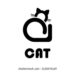 CAT LOGO ABSTRACT SIMPLE,VECTOR ART