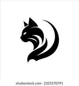 	
cat logo, abstract cat logo template