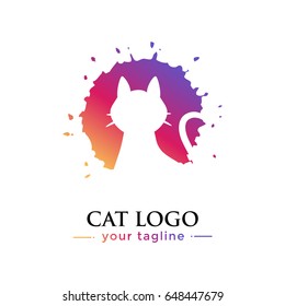 CAT LOGO. animal logo with gradation concept