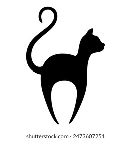 Cat logo animal silhouette. Vector image