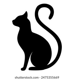 Cat logo animal silhouette. Vector image