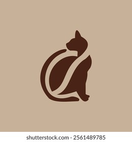 cat logo with brown cat design