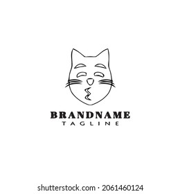 icono de diseño de dibujos animados del logotipo del gato ilustración vectorial moderna
