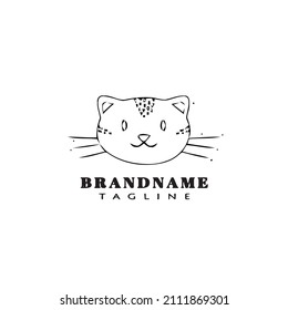 cat logo cartoon design icon template black modern isolated vector